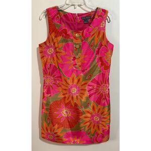 Jessica Howard Pink and Orange Floral Midi Dress